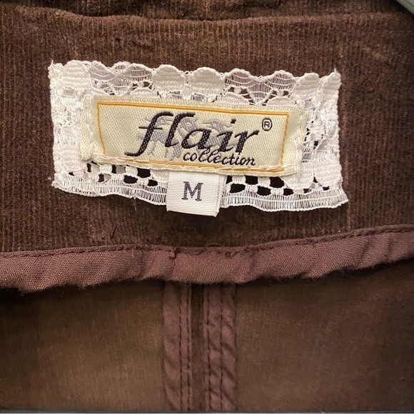 FLAIR COLLECTION Women Brown Embellished Corduroy Boho Blazer-Medium-Fit Small - Picture 9 of 11